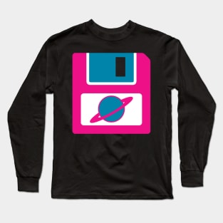 Floppy Disk - Hot Pink Long Sleeve T-Shirt